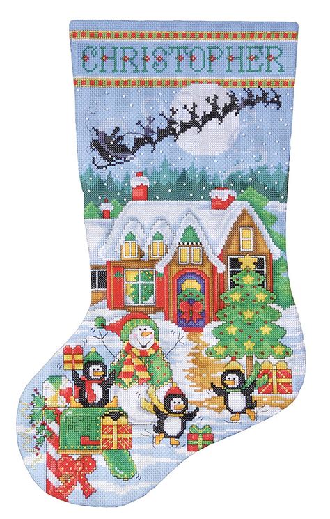 Cross stitch stocking cross stitch kits. Amazon.com: Tobin 14 Count Penguin Party Stocking Counted ...