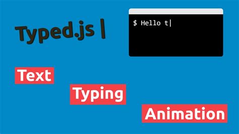How To Make Javascript Text Typing Animation Typedjs Youtube