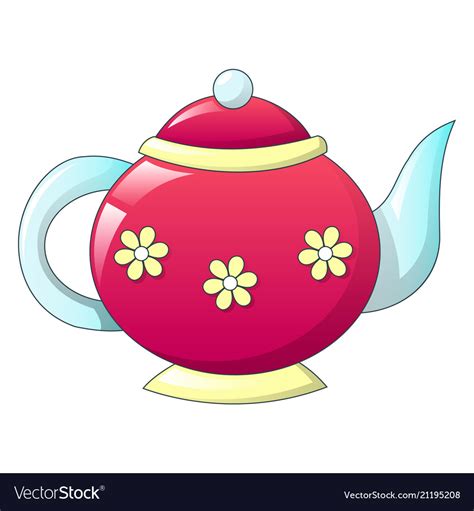 Tea Pot Retro Icon Cartoon Style Royalty Free Vector Image