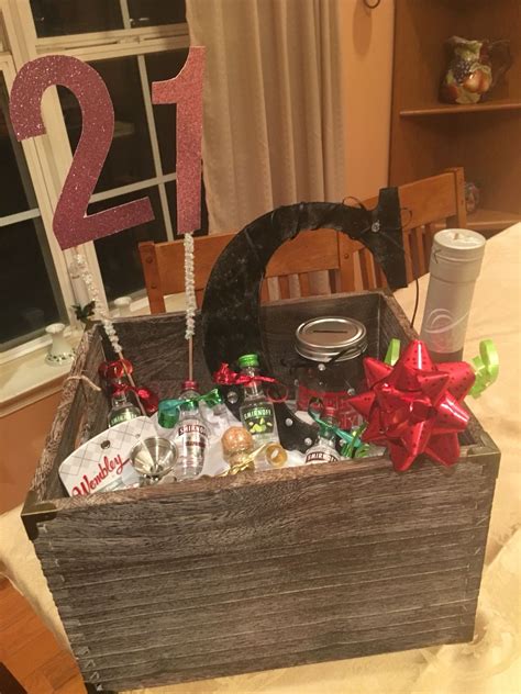 Bar tools and glasses are a good fit for this birthday that gives him legal drinking status. 21st birthday present / craft #DIY (With images) | 21st ...