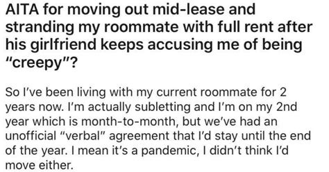 Guy S Roommate Made Weird Rules When His Gf Moves In He Moves Out Mid