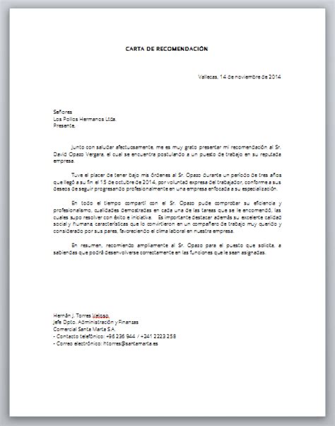 Carta de recomendacion de migracion. Formato de carta de referencia personal en word - Imagui