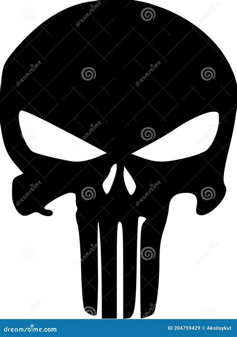 The Punisher Logo Vector Illustration Isolated In Black Background