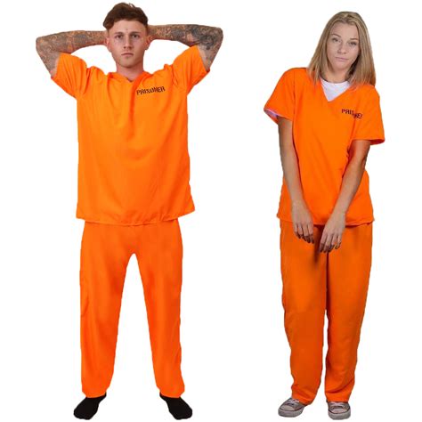 Adult Couples Prisoner Costumes Convict Halloween Fancy Dress His And Hers Ebay