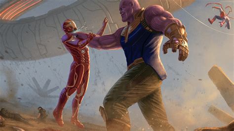 2048x1152 Thanos Iron Man Avengers Infinity War 2018 Artwork 2048x1152 Resolution Hd 4k