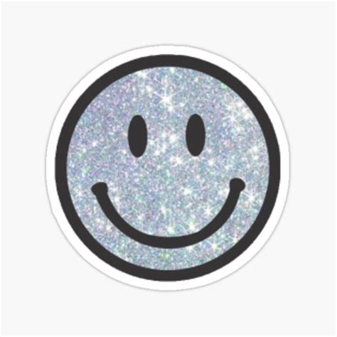 Silver Glitter Happy Face Sticker By Happyfaceco Ubicaciondepersonas