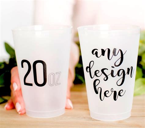 Personalized Frosted Cups 20oz Plastic Party Cups Wedding Etsy