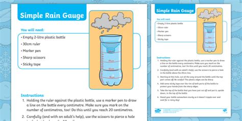 Simple Rain Gauge Craft Instructions Primary Resources