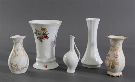 Fünf Vasen Manufakturen Rosenthal Kaiser Und Royal Porzellan Bavaria