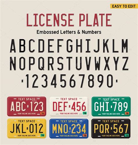 3d Number Plate Font 3d License Plate Font And License Plate Set