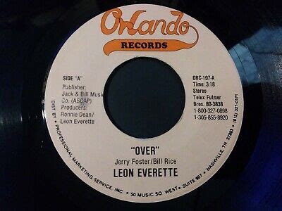 Leon Everette Over Mint Original Orlando 45 RPM Record 1980 Obscure