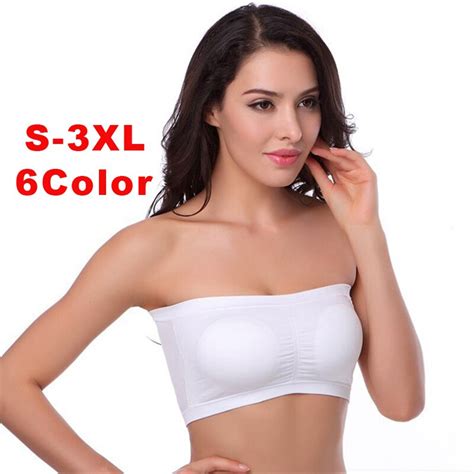 women tube tops s 3xl soft strapless bra female comfortable seamless solid anti light with chest