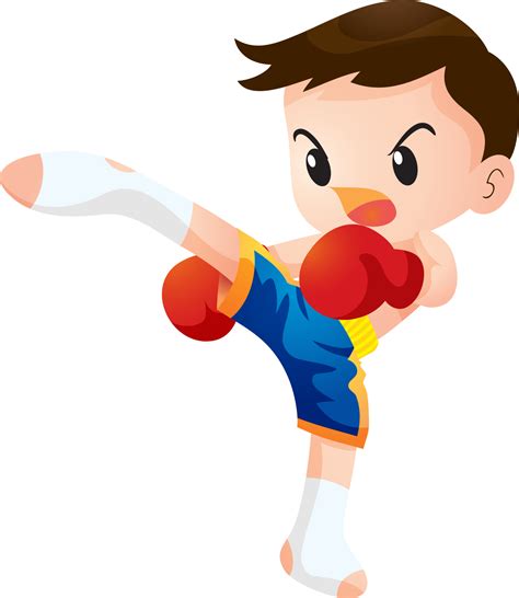 Cute Thai Boxing Kids Fighting Actions 23366081 Png