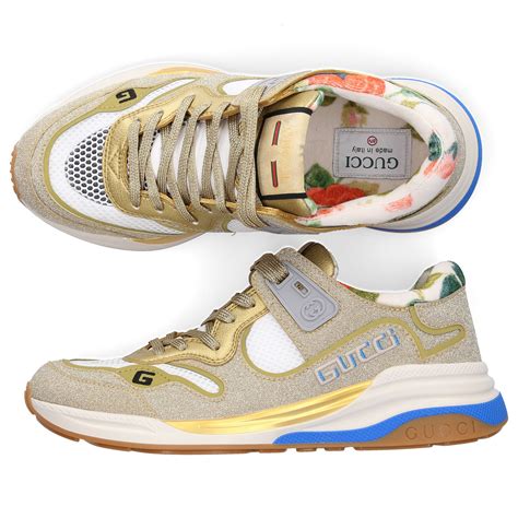 Gucci Womens Womens Ultrapace Sneakers In Gold Modesens