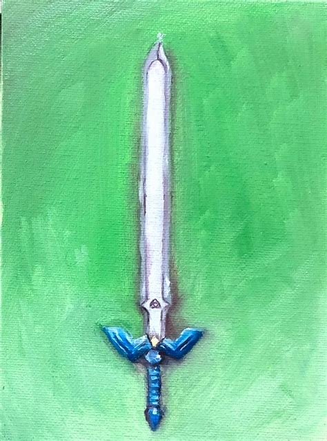 The Master Sword Painting Original Art Small Room Art The Legend Of