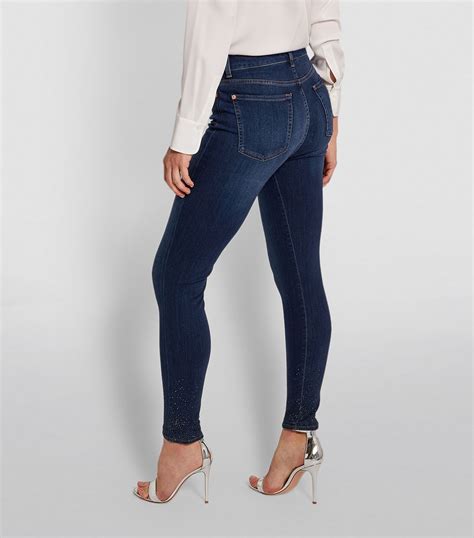 For All Mankind Blue Embellished Aubrey Slim Illusion Luxe Jeans