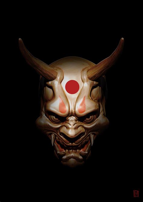Oni Mask Jérôme Huvelle Oni Mask Masks Art Japanese Demon Mask