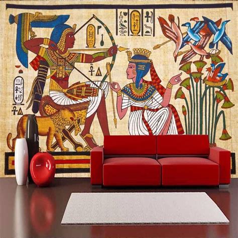 Classic Egyptian Figures Wallpaper Mural Egyptian Homedecor