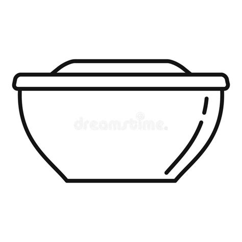 Plastic Bowl Container Icon Outline Style Stock Vector Illustration