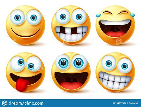 Smiley Emojis Vector Face Set Smileys Emoticons And Emoji