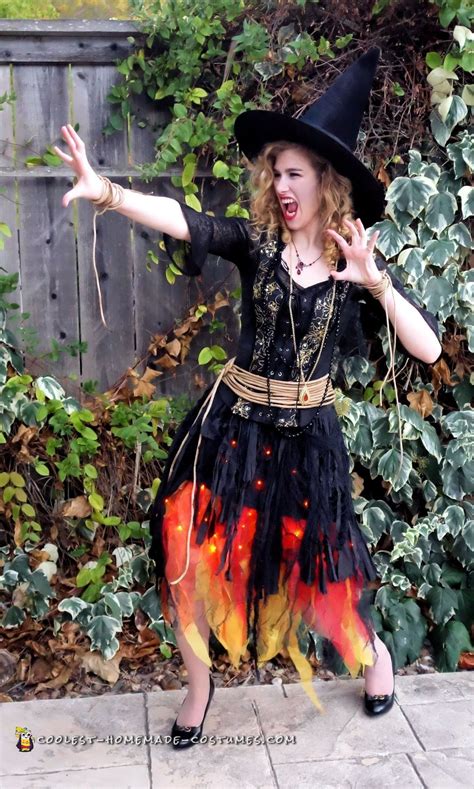 Blazing Witch On Fire Costume Fire Costume Homemade Witch Costume