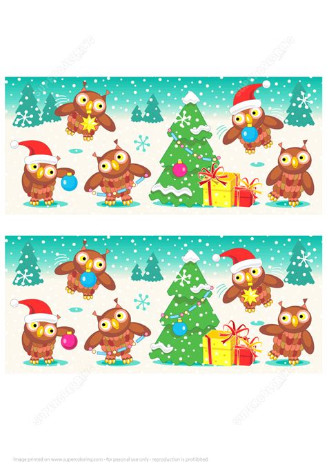 Christmas Visual Puzzle Find 10 Differences Between