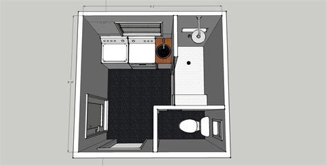 Every bedroom has its own private bathroom, and the share living areas are open and spacious. back bathroom-1 | Bathroom floor plans, Small bathroom floor plans, Laundry room bathroom