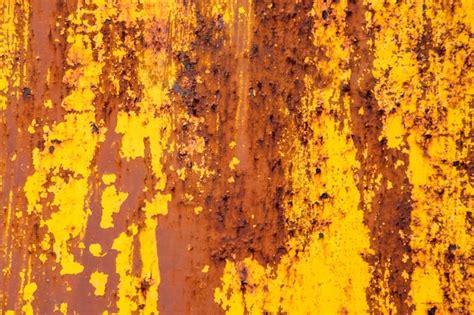 Premium Photo Rusted Yellow Painted Metal Abstract Texture Matal