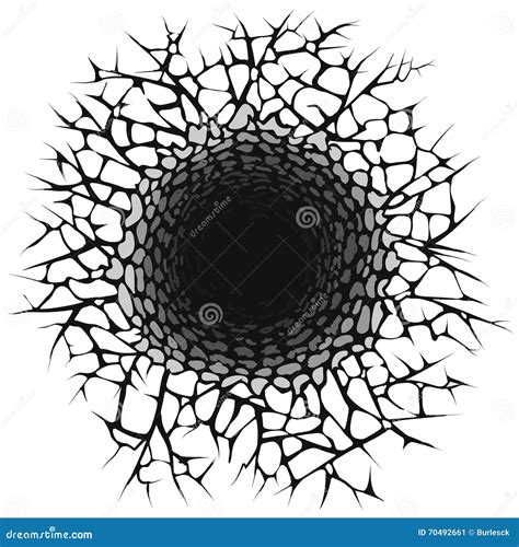 Big Hole In Cracked Earth Vector Background Stock Vector Illustration