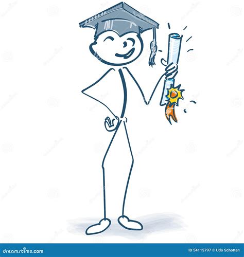Stick Figure With Graduation Stock Photo Image 54115797