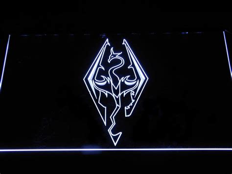 High quality skyrim logo inspired metal prints by independent artists and designers from around the world. Skyrim Dragon Logo LED Neon Sign | SafeSpecial