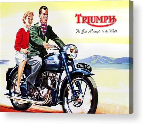 Vintage Motorcycle Acrylic Print Featuring The Photograph Triumph 1953