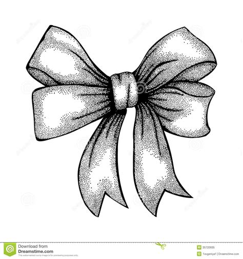 Ribbon Bow Drawing Beautiful Ribbon Tied In A Bow Freehand Drawing