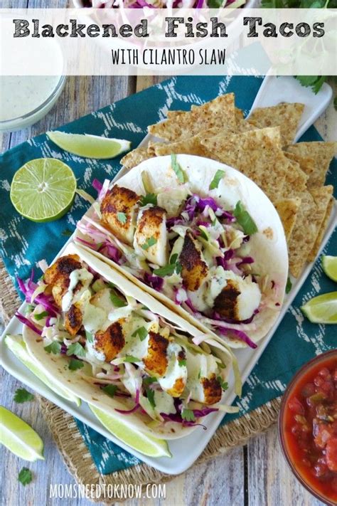 Blackened is one of my favorite ways to order seafood when we're dining out. Blackened Fish Tacos with Cilantro Slaw | Recipe | Food ...