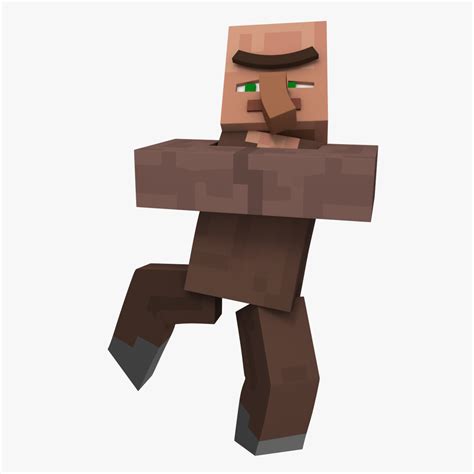 Minecraft Villager Character Rigged 3d Model 29 Max Free3d