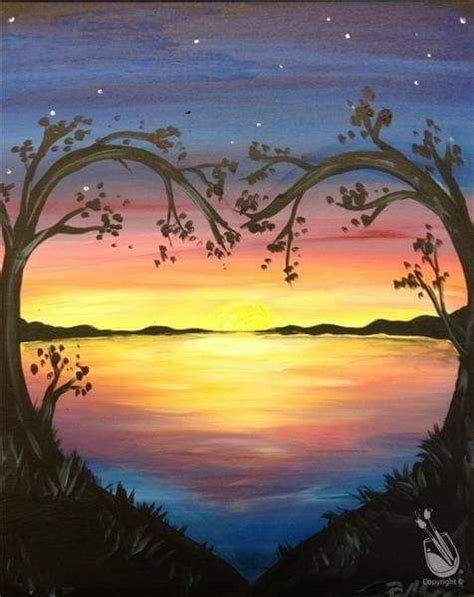 Pin By Winter Rose On Drawing Tutorials Sunrise Painting Lake