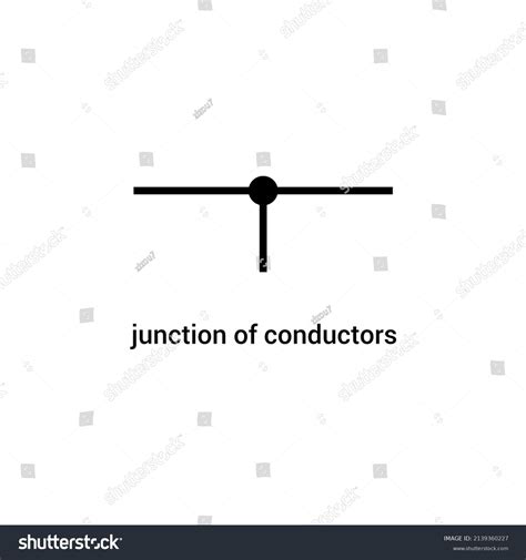 Electronic Symbol Junction Conductors Vector Illustration Stock Vector