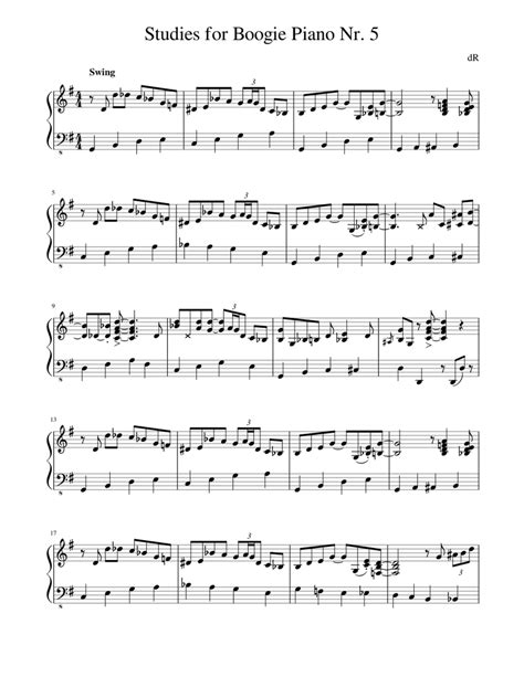 Studies For Boogie Piano No 5 Sheet Music For Piano Download Free In