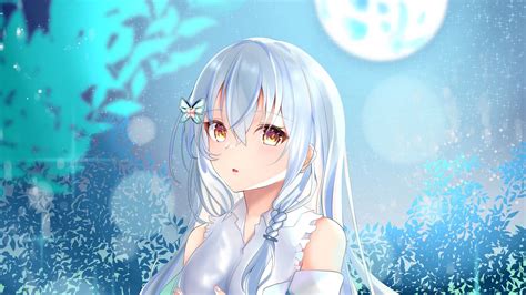 Download Wallpaper 1600x900 Girl Snow Snowflake Winter Anime Art