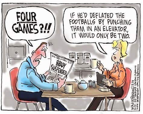 Boston Globe Cartoonist Dan Wasserman Parodies Suspensions Of Tom Brady And Ray Rice In Comic
