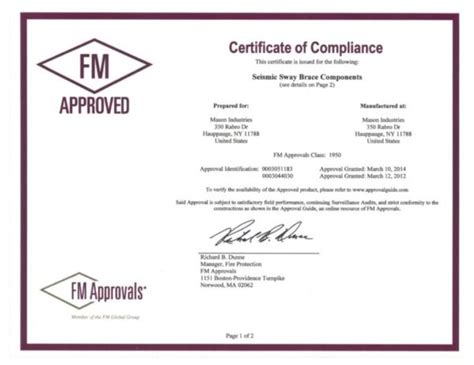 Certifications Mason Industries