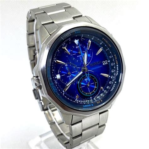 美品 電池新品 送料込 セイコーSEIKO ワイアード WIRED クロノグラフ メンズ腕時計 ザブルー ネイビー 人気モデル VK K AGAW PayPayフリマ