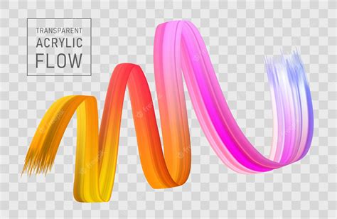Premium Vector Colorful Flow Poster Transparent Realistic Brushstroke