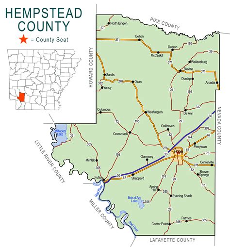 Hempstead County Map Encyclopedia Of Arkansas