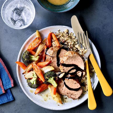 Pork tenderloin can be found prepackaged in the meat department at the grocery store. Italian Roasted Pork Tenderloin with Vegetables & Quinoa ...