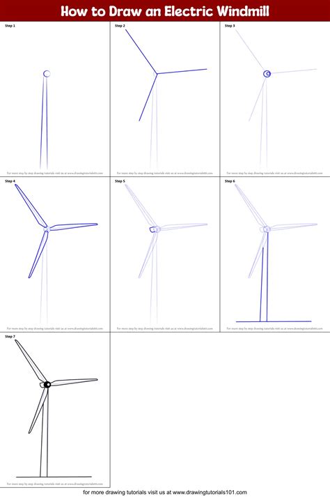 How To Draw An Electric Windmill Printable Step By Step Drawing Sheet