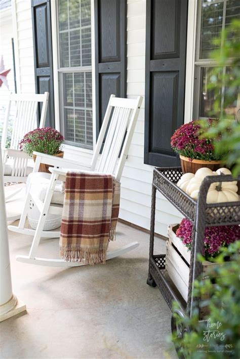 Plum And Red Mums Fall Porch Home Stories A To Z Fall Home Decor