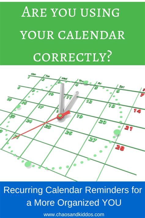 recurring calendar reminders for a more organized you calendar