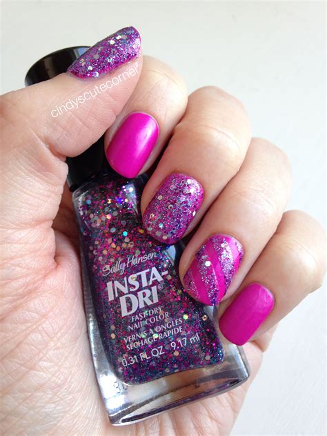 22rapunzel purple pink and gold nails. Matte Purple and Glitter Nails - Cindy's Cute Corner ...