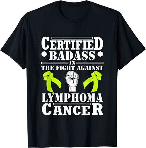 certified badass in the fight against lymphoma cancer t t shirt clothing shoes